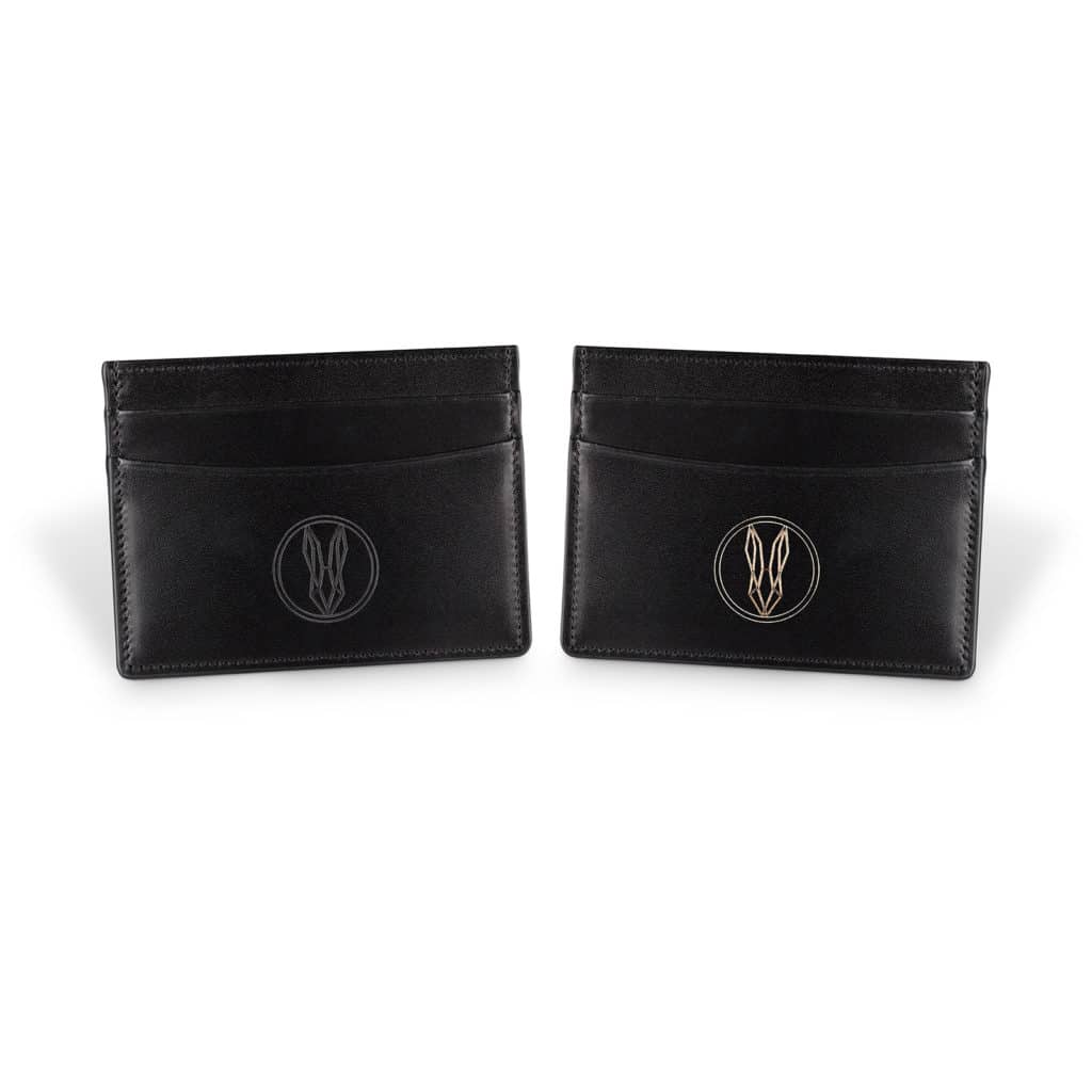Cardholder Set Fenek Noir Profond und Noir Doré Profond Vorderansicht